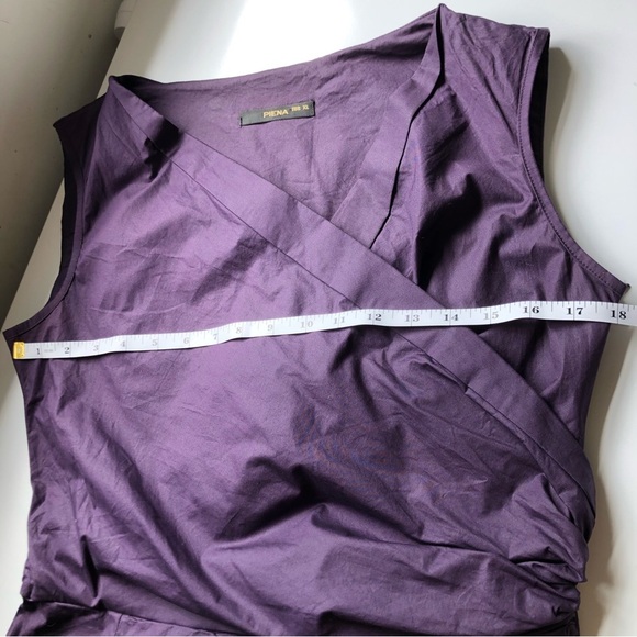 PIENA Women's Purple Gown Cotton V-Neck Sleveless Prom Dress Size L - Picture 11 of 13